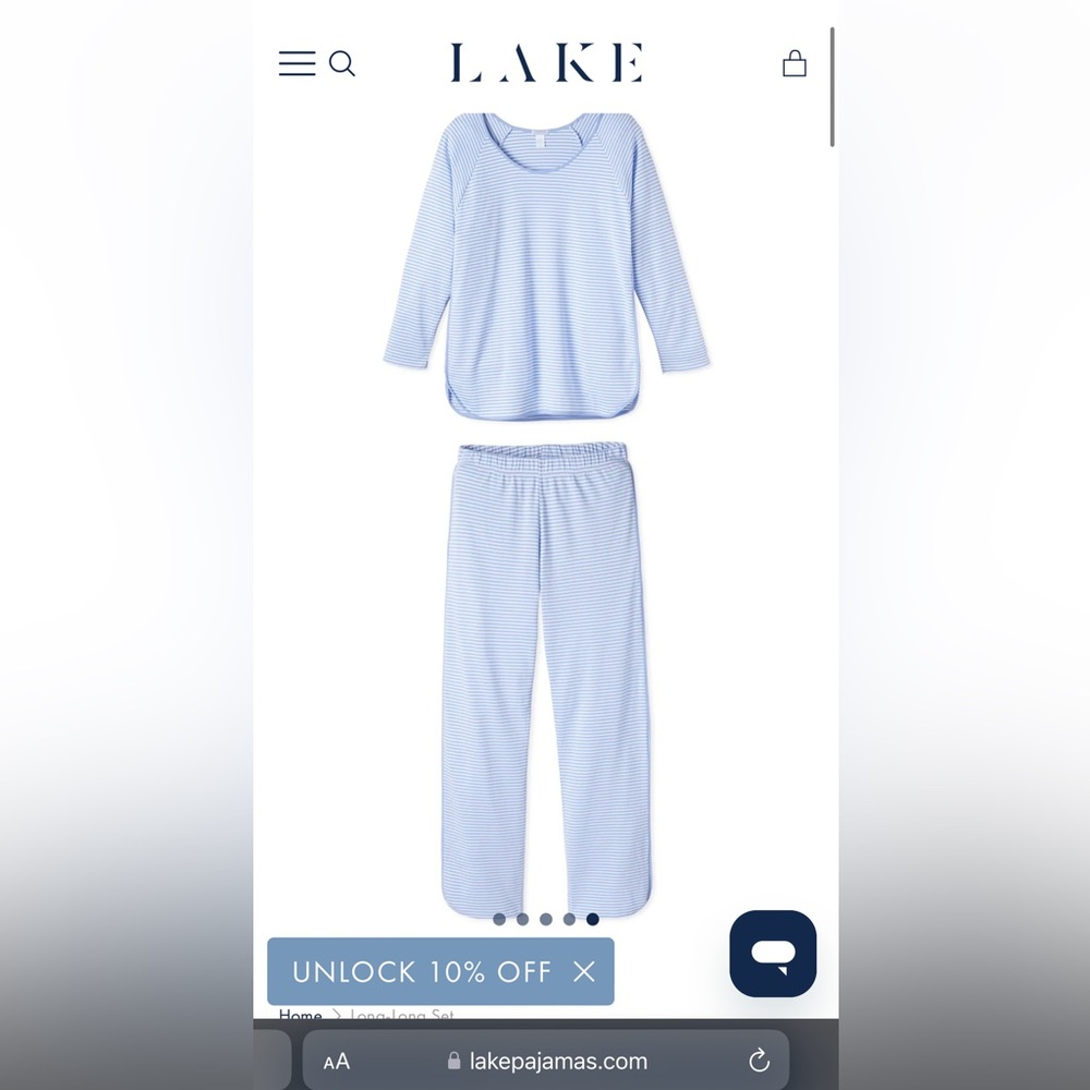 Pima Long-Long Lake Pajamas Set in RED - size M